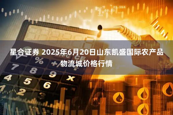 星合证券 2025年6月20日山东凯盛国际农产品物流城价格行情
